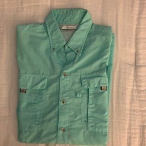 Aqua short sleeve Columbia PFG shirt